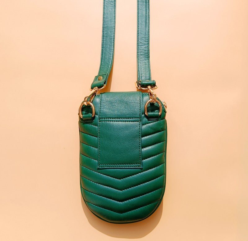 Mini Crossbody Phone Bags: Beetle in Dark Green - Bicyclist: Handmade Leather Goods Leather Goods bicyclistshop