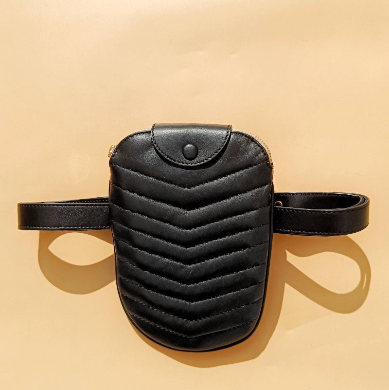 Mini Crossbody Sling Pouch Bag: Beetle in Black - Bicyclist: Handmade Leather Goods Leather Goods bicyclistshop