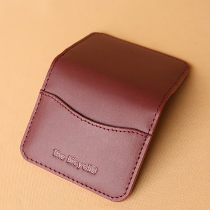 Slim Card Wallet in Maroon - Bicyclist: Handmade Leather Goods Leather Goods Bicyclist: Handmade Leather Goods