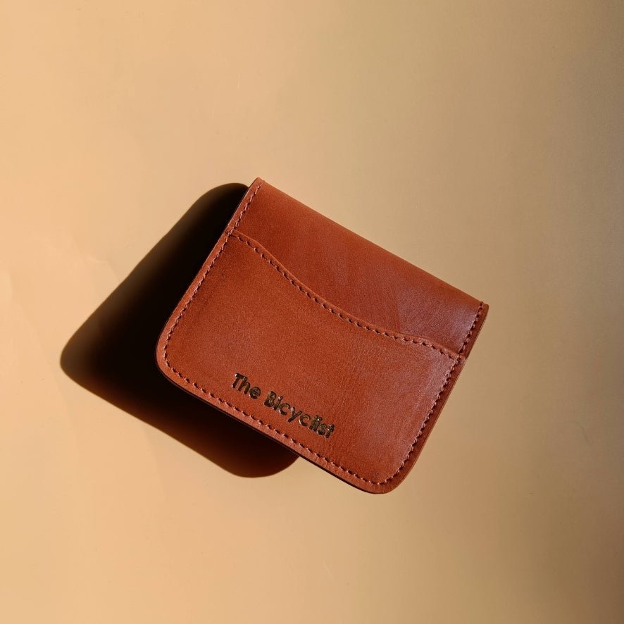 Slim Card Wallet in Tan - Bicyclist: Handmade Leather Goods Leather Goods Bicyclist: Handmade Leather Goods