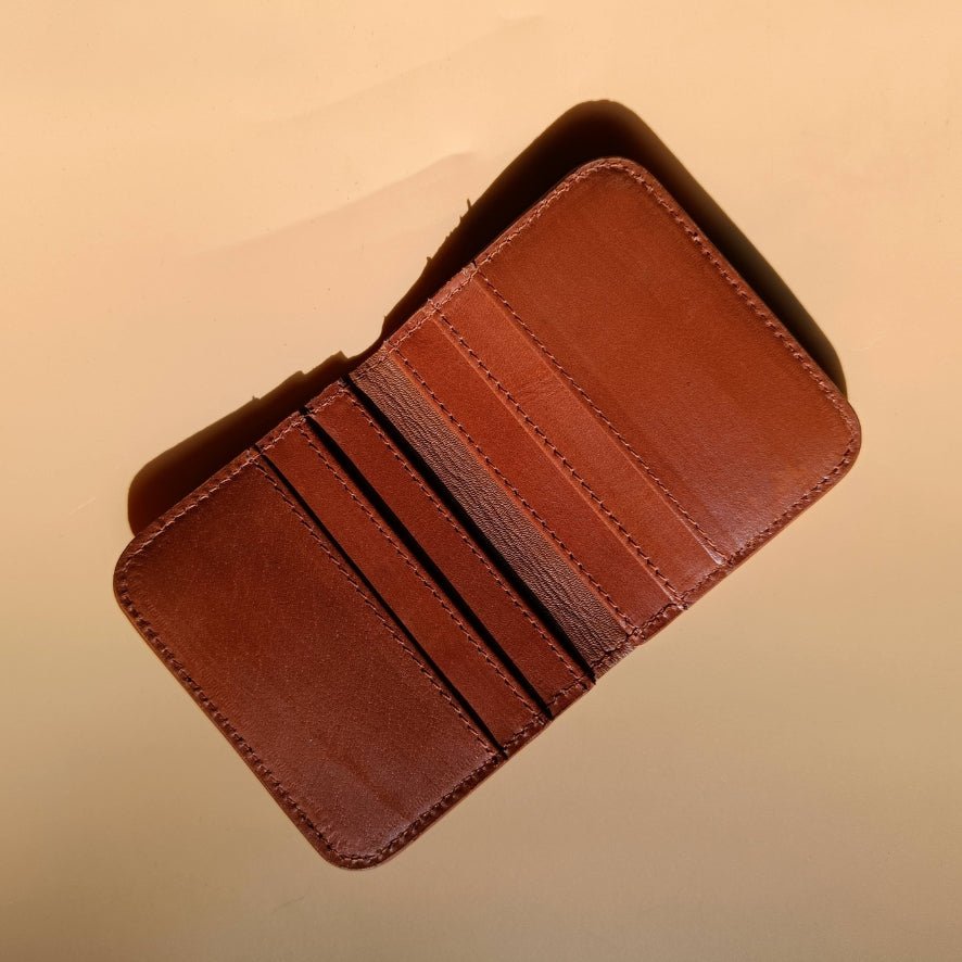 Slim Card Wallet in Tan - Bicyclist: Handmade Leather Goods Leather Goods Bicyclist: Handmade Leather Goods