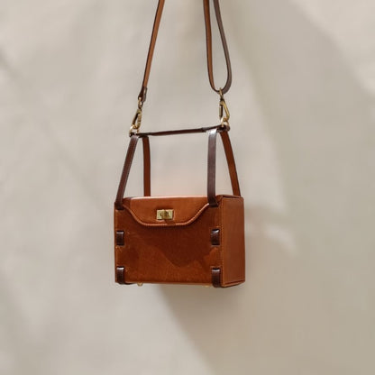 Structured Box Shoulder Handbag in Tan: Luna - Bicyclist: Handmade Leather Goods Leather Goods bicyclistshop