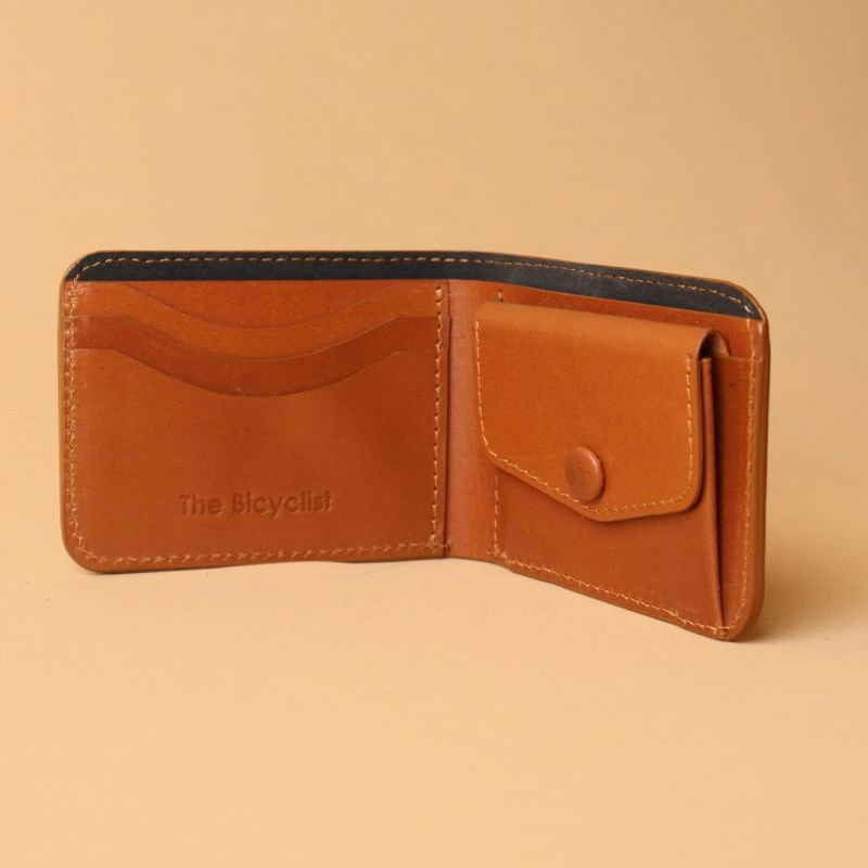 Tan Classic Bifold Wallet - Bicyclist: Handmade Leather Goods Leather Goods bicyclistshop